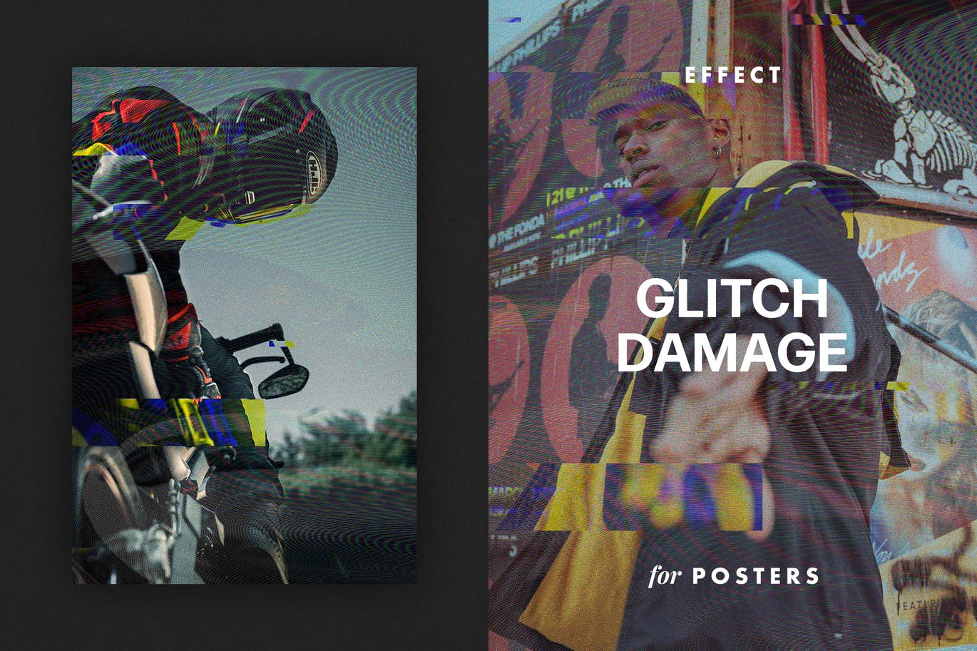故障损坏效果海报模板 Glitch Damage Effect for Posters 插件预设 第1张