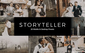 20款复古婚礼照片滤镜LR预设+LUT预设 20 Storyteller Lightroom Presets & LUTs