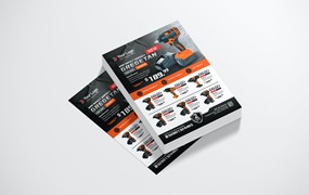 冲击扳手促销宣传单模板下载 Impact Wrench Promotion Flyer