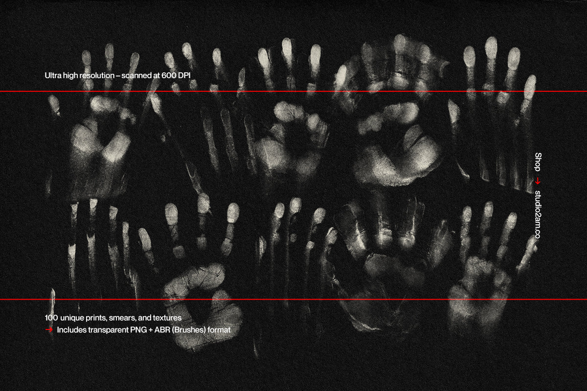 高分辨率指纹恐怖血腥掌印乱七八糟的污迹PNG设计装饰素材合辑 Studio 2am – Fingerprint 图片素材 第2张