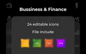 商业和金融图标集 Business and Finance Outline Icon Set