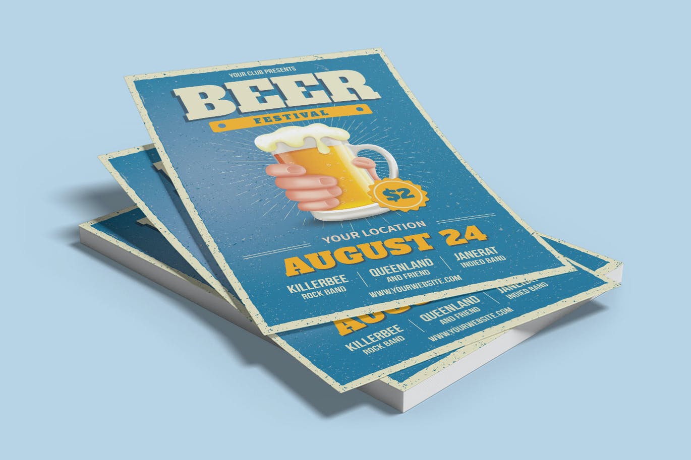 啤酒节宣传单海报模板 Beer Festival Flyer 设计素材 第2张