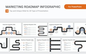 营销路线图信息图表PPT幻灯片模板下载 Marketing Roadmap Infographic PowerPoint Template