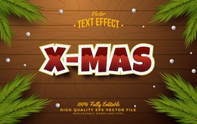 圣诞节矢量文字效果 Christmas Text Effect