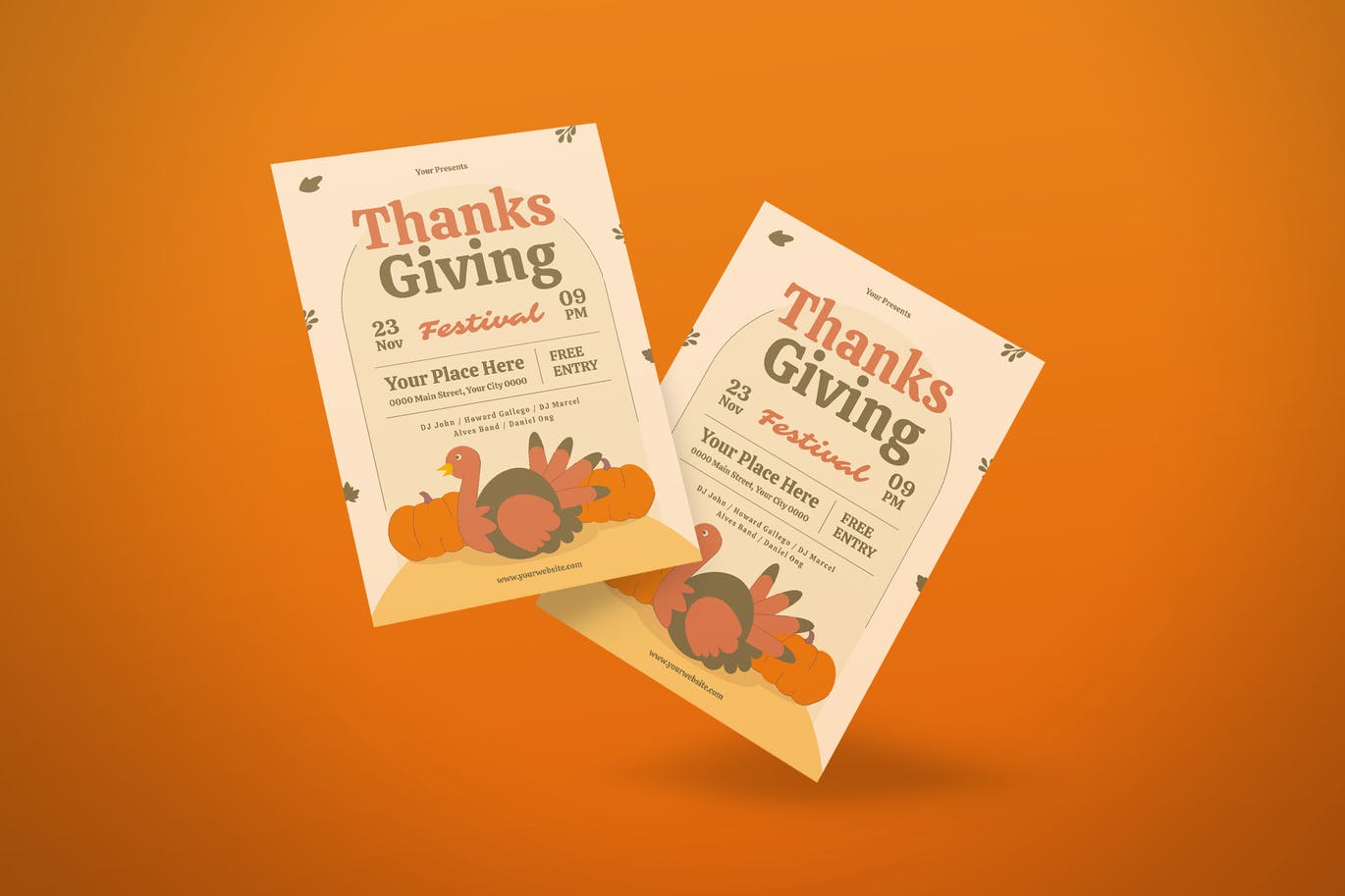 感恩节节日海报设计 Thanksgiving Flyer 设计素材 第3张