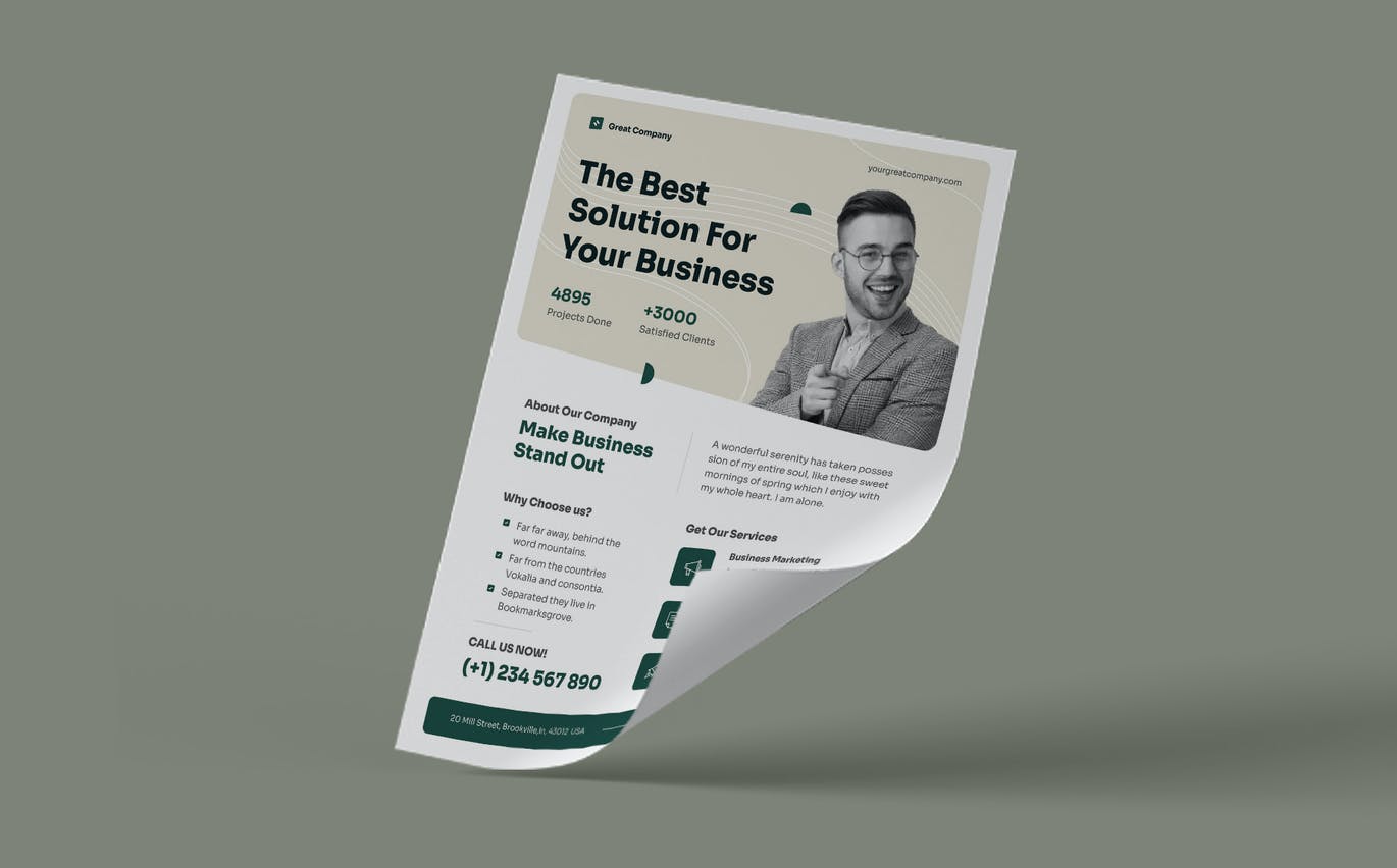 公司业务传单模板 Corporate Business Flyer Template 设计素材 第4张