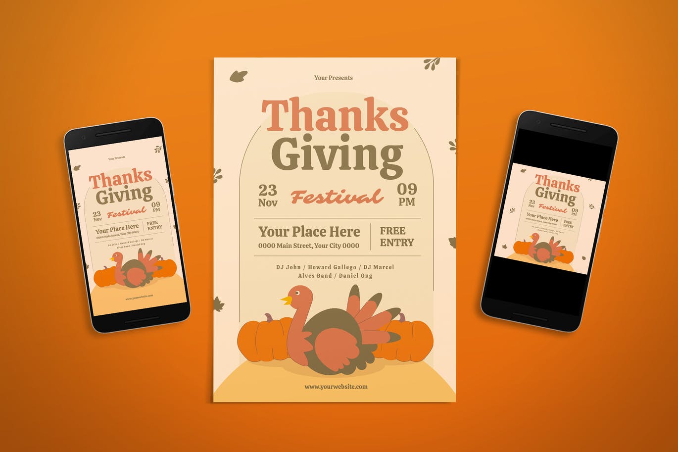 感恩节节日海报设计 Thanksgiving Flyer 设计素材 第1张