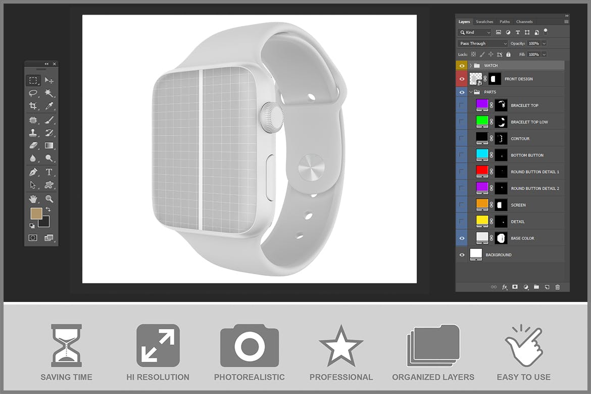 智能手表Watch样机 Smart Watch Mockup PSD 样机素材 第5张