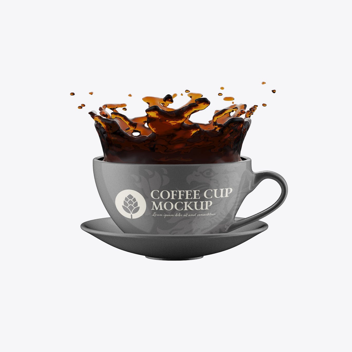托盘咖啡杯品牌设计样机 Colorfull Coffee Cup with Splash Mockup 样机素材 第5张