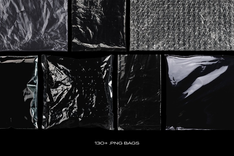 285+潮流复古时尚透明保鲜膜真空密封包装塑料袋气泡膜包装纹理 PrintPixel Plastic Bundle Branding Wrap Texture 图片素材 第12张