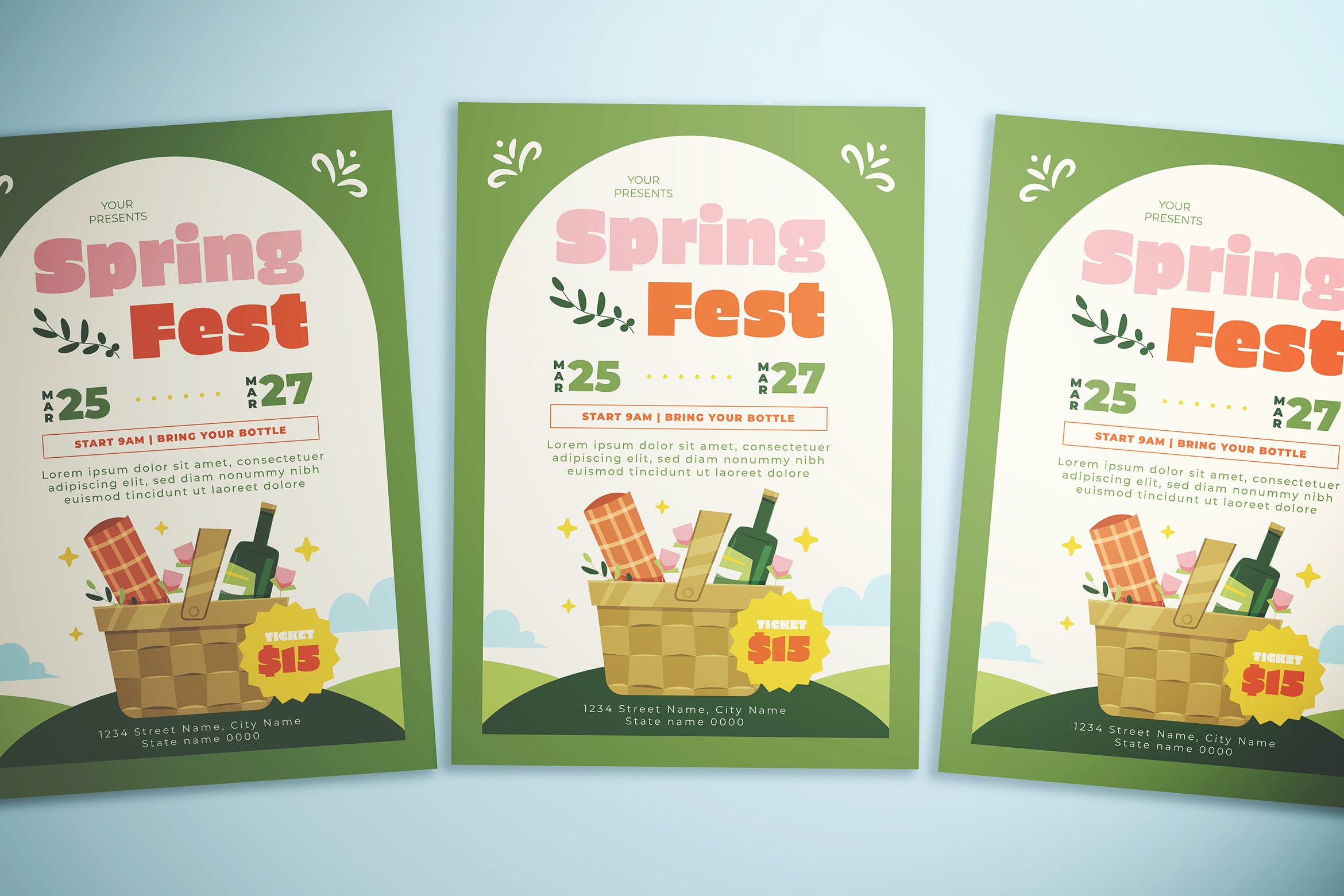 春节庆典购物宣传单素材 Spring Fest Flyer 设计素材 第1张