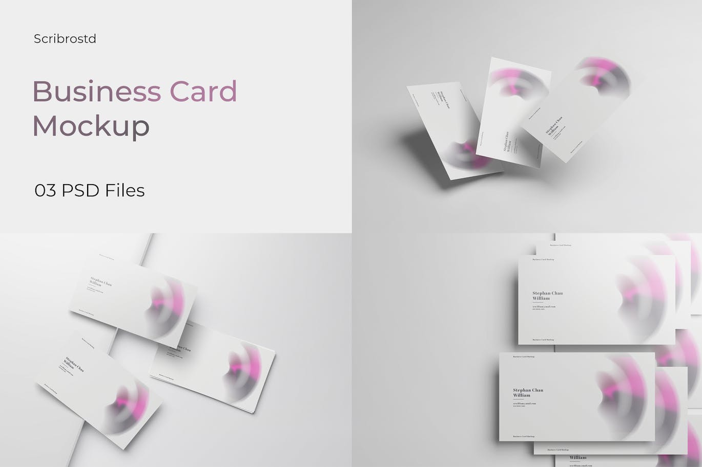 商业名片设计样机模板v3 Business Card Mockup V3 样机素材 第1张