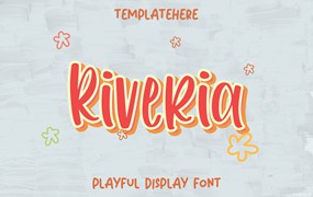 可爱童趣儿童绘本插画手写字体 Riveria Playful Display Font