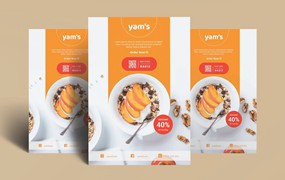 极简主义健康食品宣传单设计 Healthy Food – Flyer Template Design