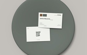 圆盘展示名片VI设计样机模板 Business Card Mockups