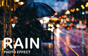 雨水叠层照片特效PS图层样式 Rain Photo Effect