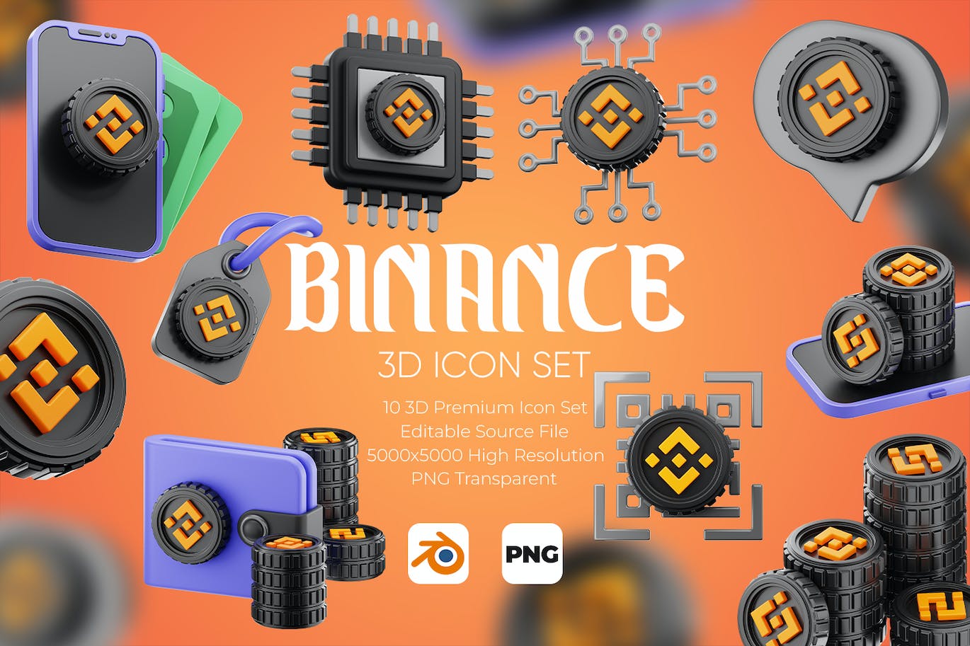 金融元素3D图标集 Binance 3D Icon Set 图标素材 第1张
