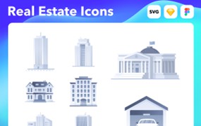 网站和 Web应用程序的房地产图标