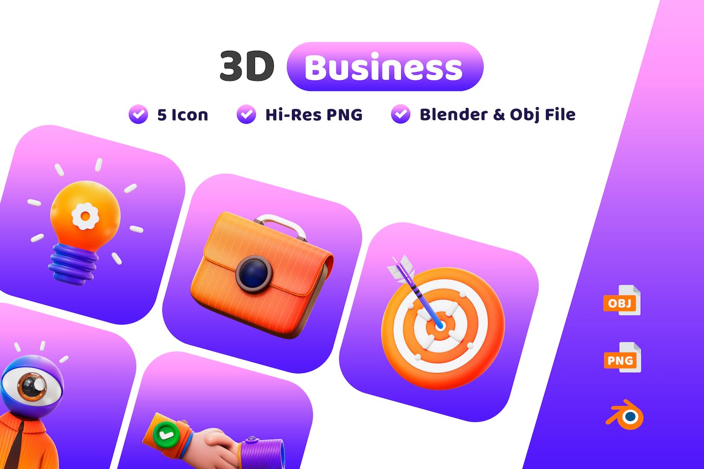 商业业务元素3D图标 Business 3D Icon 图标素材 第1张