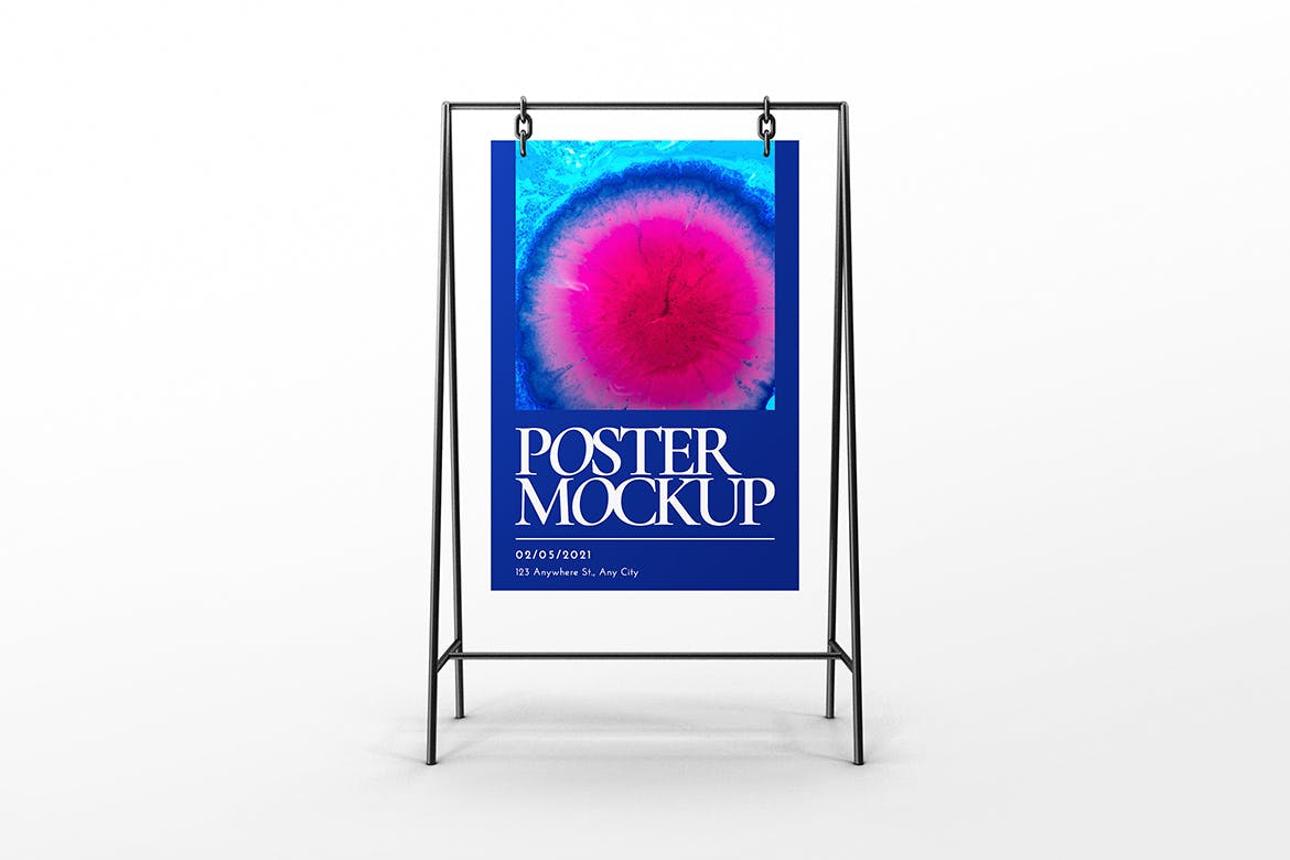 A字架活动海报展示样机 Display Poster Stand Mockup 样机素材 第4张