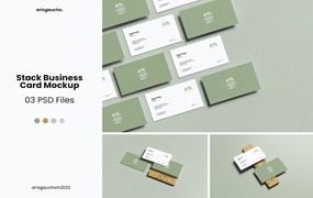 堆叠名片设计样机 Stack Business Card Mockup
