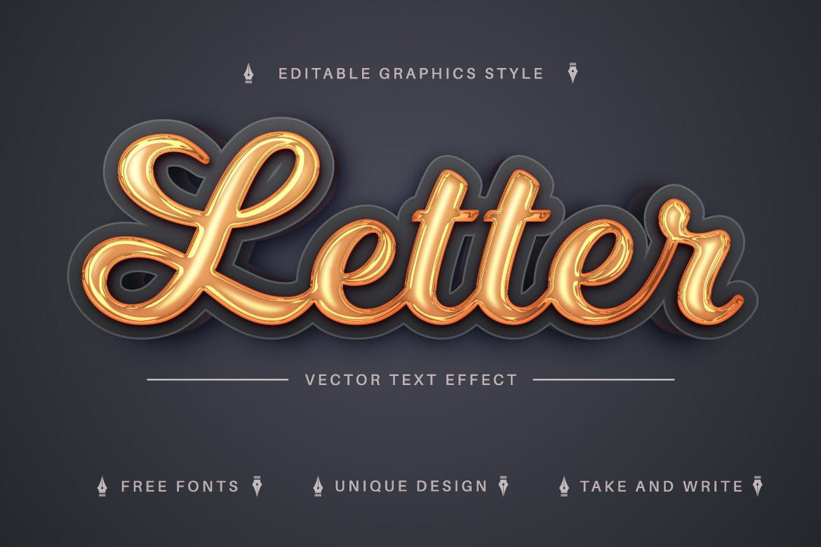 可编辑的3D金色液体文字效果 Good 3D- Editable Text Effect, Font Style 插件预设 第2张
