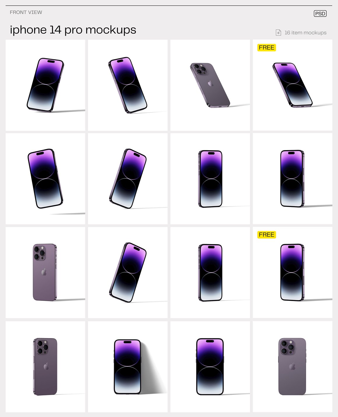 高质量苹果手机刘海屏3D渲染场景APP设计UI贴图展示样机模板 iPhone 14 pro mockups v1 样机素材 第11张