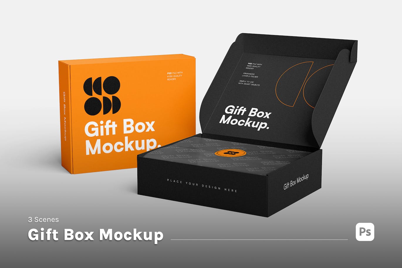 礼品盒设计样机模板 Gift Box Mockup 样机素材 第1张