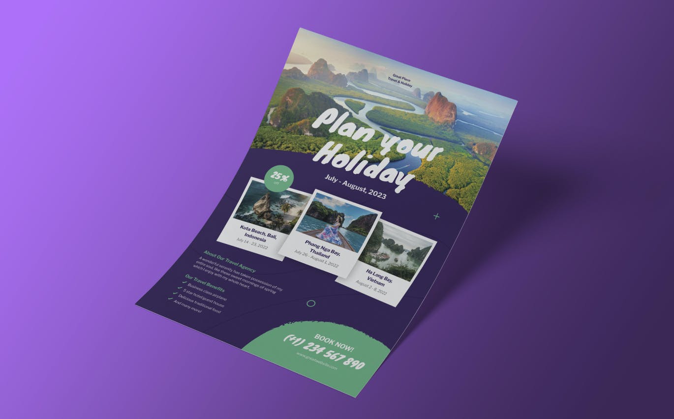 假日旅游海报设计模板 Holiday Travel Flyer Template 设计素材 第2张