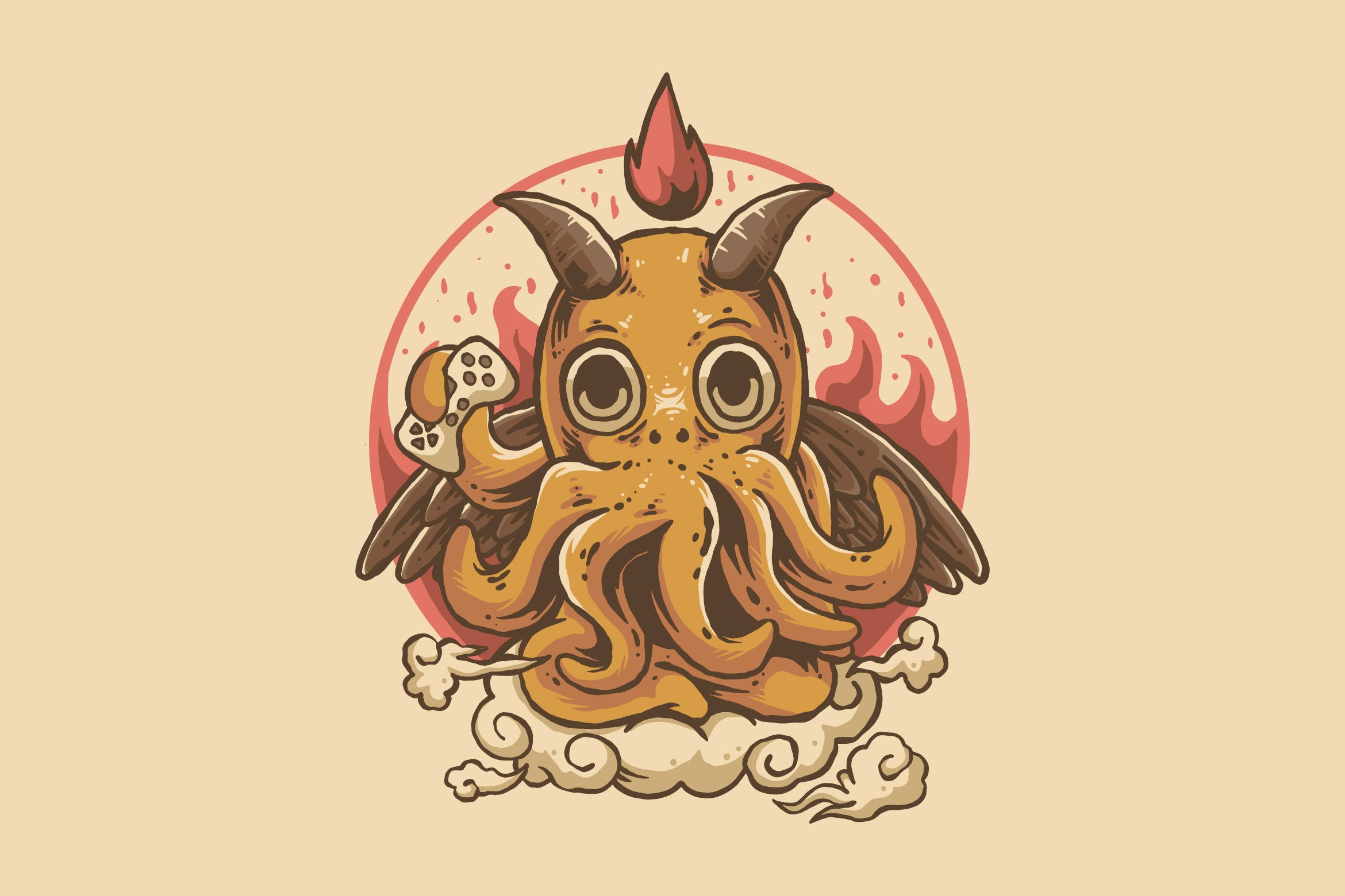 游戏鱿鱼Logo插画设计 game squid illustration design 图片素材 第1张