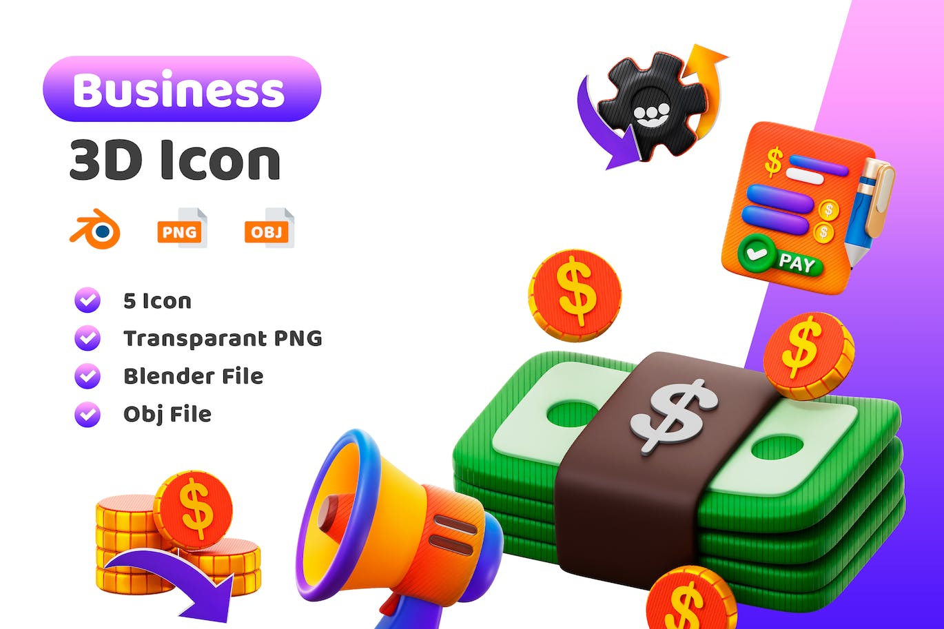 商业金融元素3D图标 Business 3D Icon 图标素材 第1张