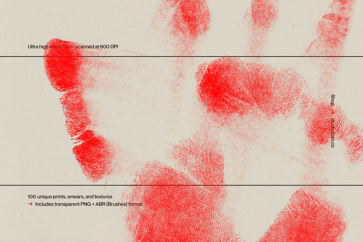 高分辨率指纹恐怖血腥掌印乱七八糟的污迹PNG设计装饰素材合辑 Studio 2am – Fingerprint 图片素材 第3张