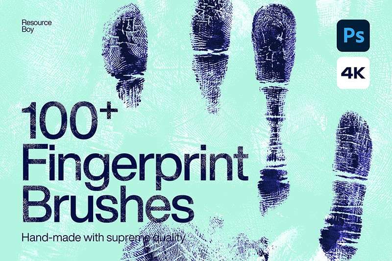 100+手指纹图案Photoshop笔刷 笔刷资源 第1张