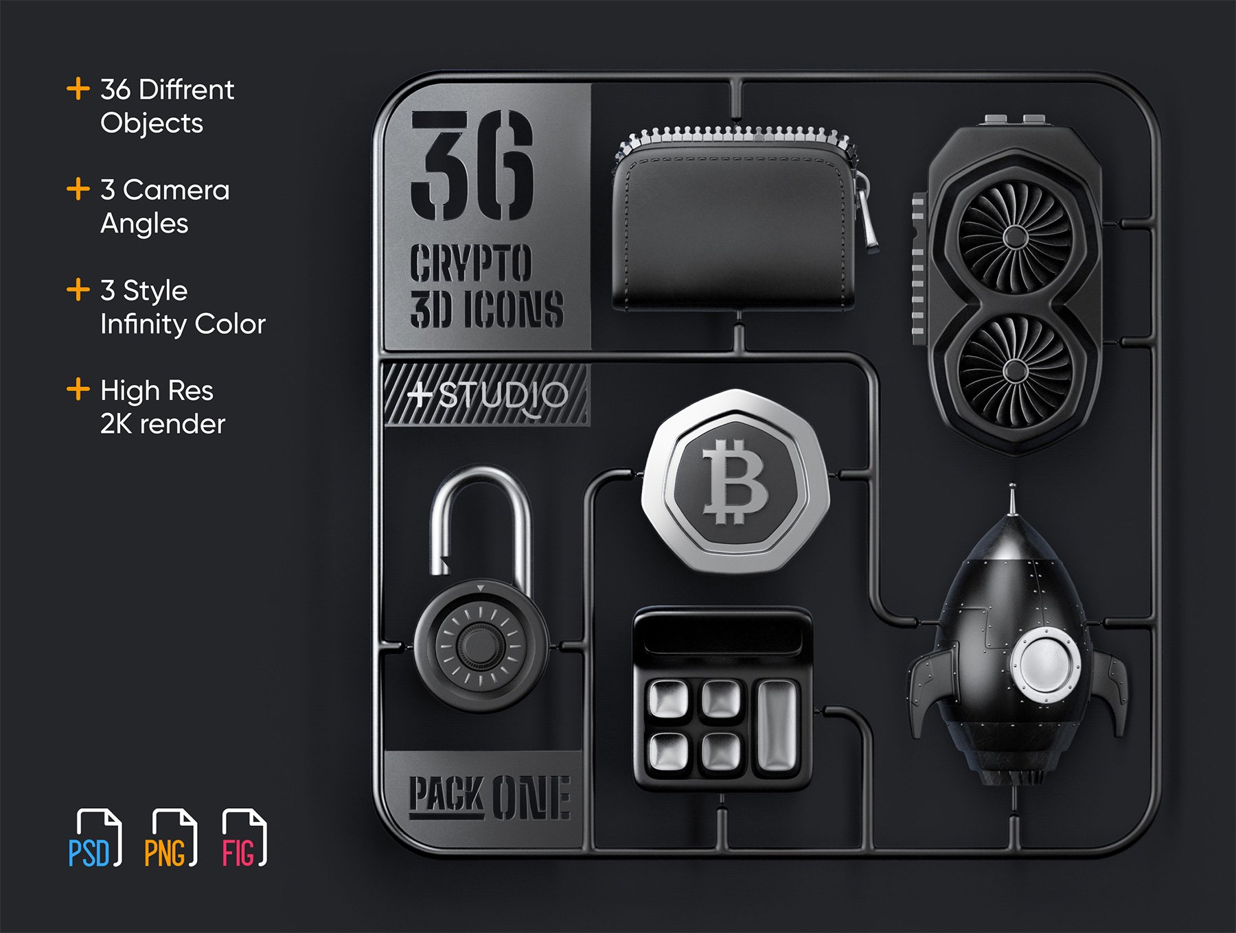 三维渲染加密钱包以太坊比特币虚拟货币主题3D插画图标合辑 36 Crypto 3D icons 图标素材 第1张