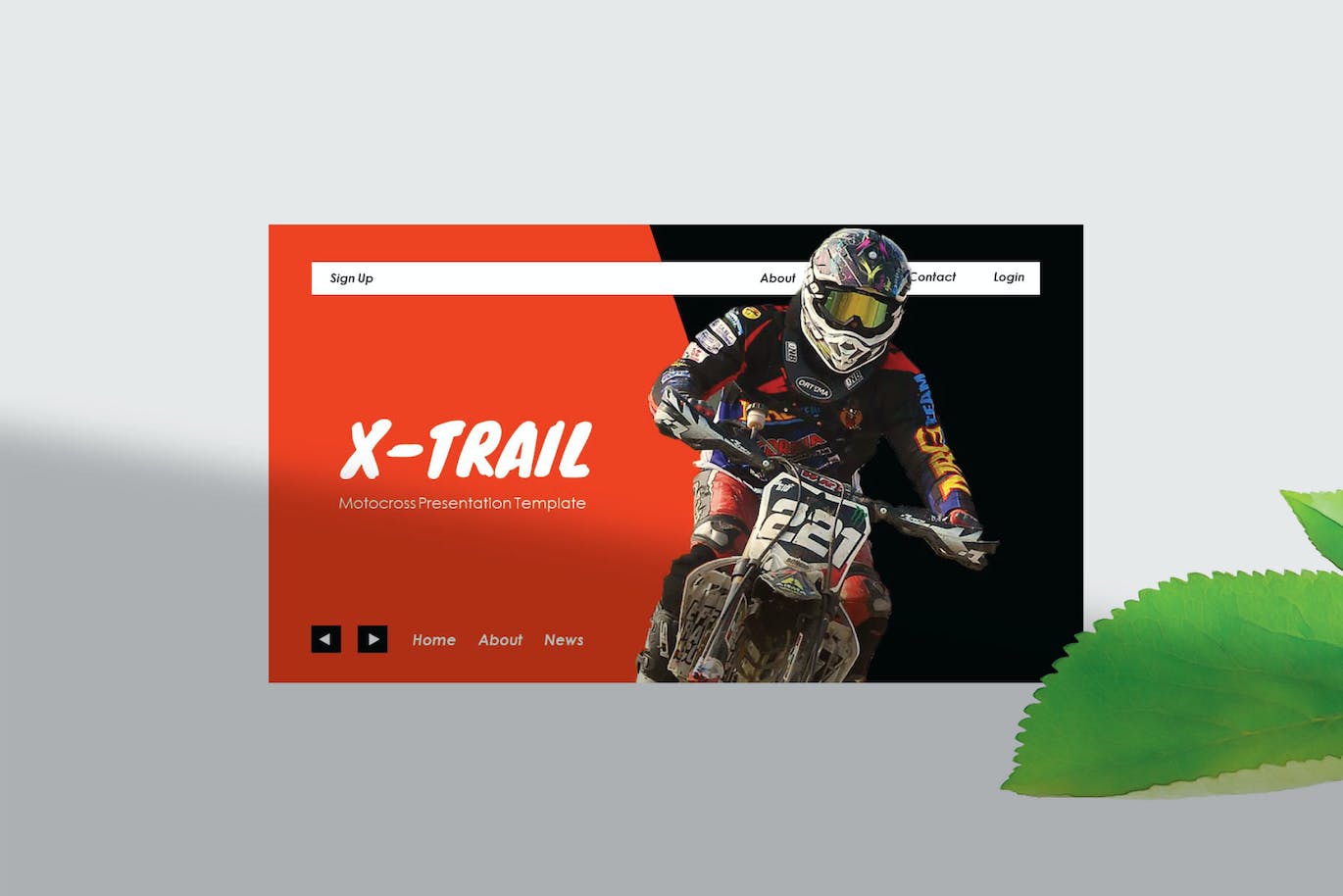 越野摩托车运动PPT创意模板 X-Trail – PowerPoint Template 幻灯图表 第8张