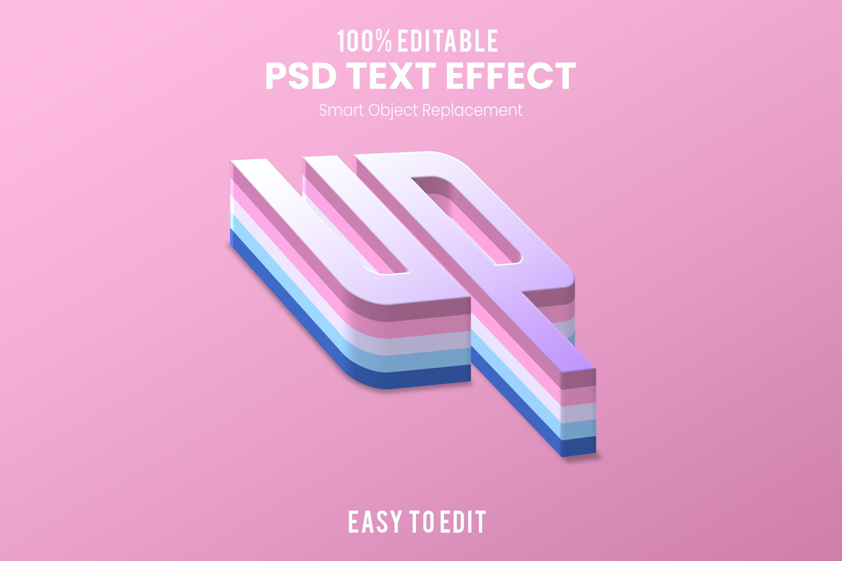 多彩分层3D文字效果 Up-3D Text Effect 设计素材 第1张