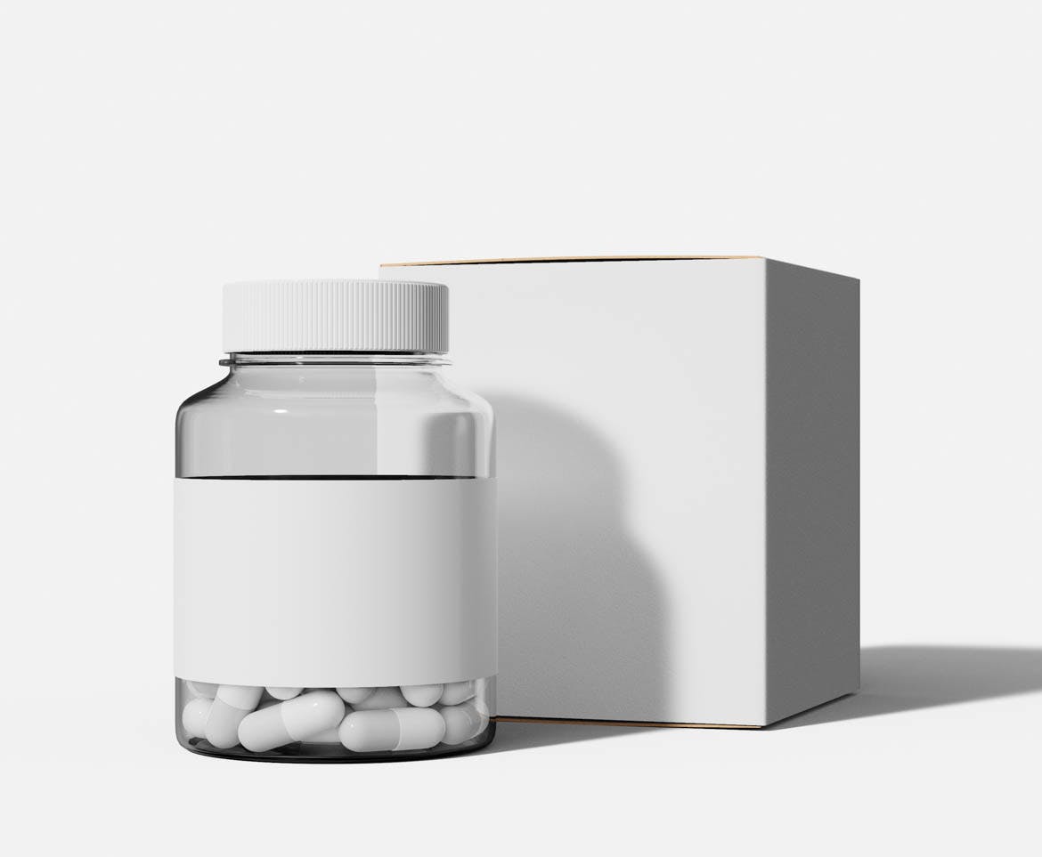 药丸药瓶包装设计样机 Pills Bottle Packaging Mockup 样机素材 第2张