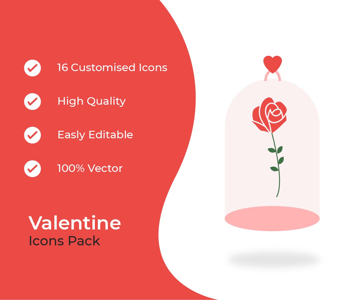 粉色情人节图标包 Valentine Icons Pack 图标素材 第3张