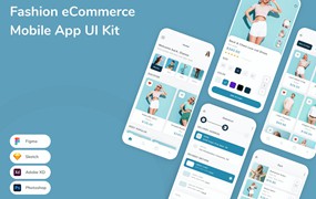 时尚电商App应用程序UI工具包素材 Fashion eCommerce Mobile App UI Kit