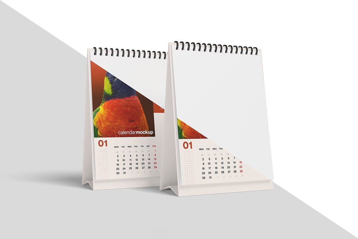 桌面活页日历设计样机模板 Desk Calendar Mockup 样机素材 第3张