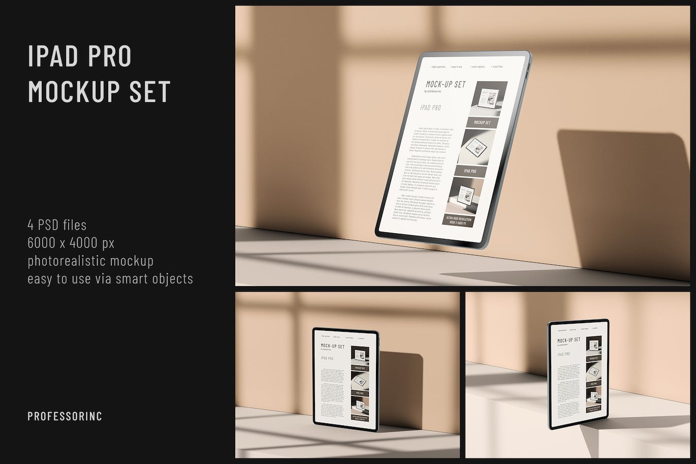 苹果平板电脑iPad Pro样机集 iPad Pro Mockup Set 样机素材 第1张