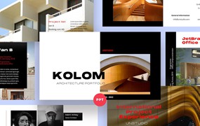 建筑学设计Powerpoint幻灯片模板 Kolom – Architecture PowerPoint Template