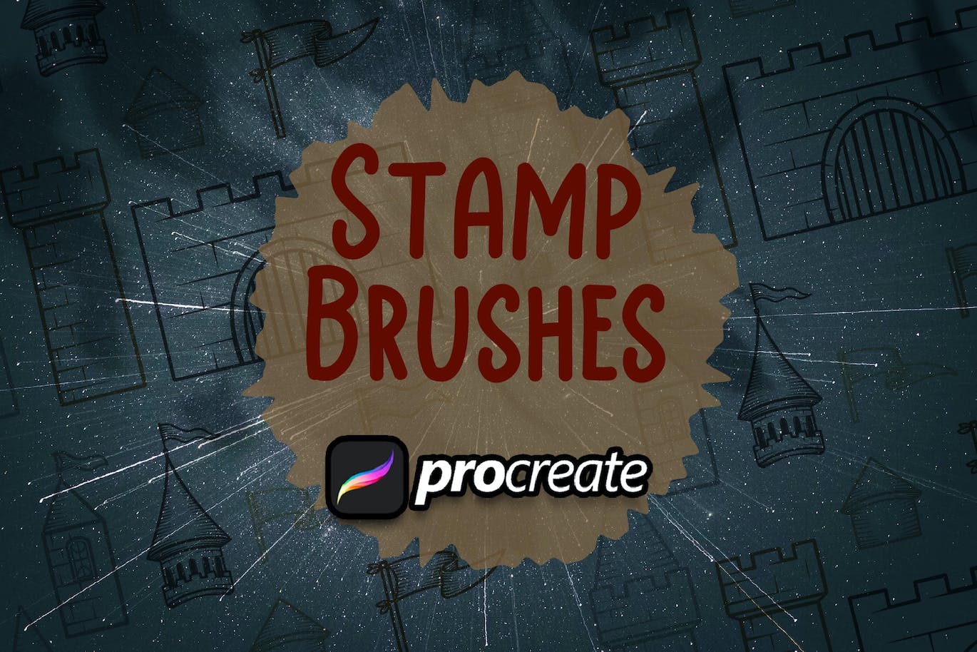 城堡插画Procreate印章笔刷 Castle Illustration Brush Stamp Procreate 笔刷资源 第2张