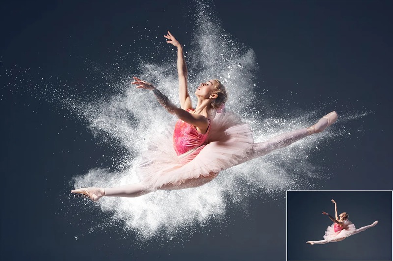 105个舞蹈摄影拍摄 抽象白色粉末爆炸特效照片迭层素材 105 White powder overlays 图片素材 第4张