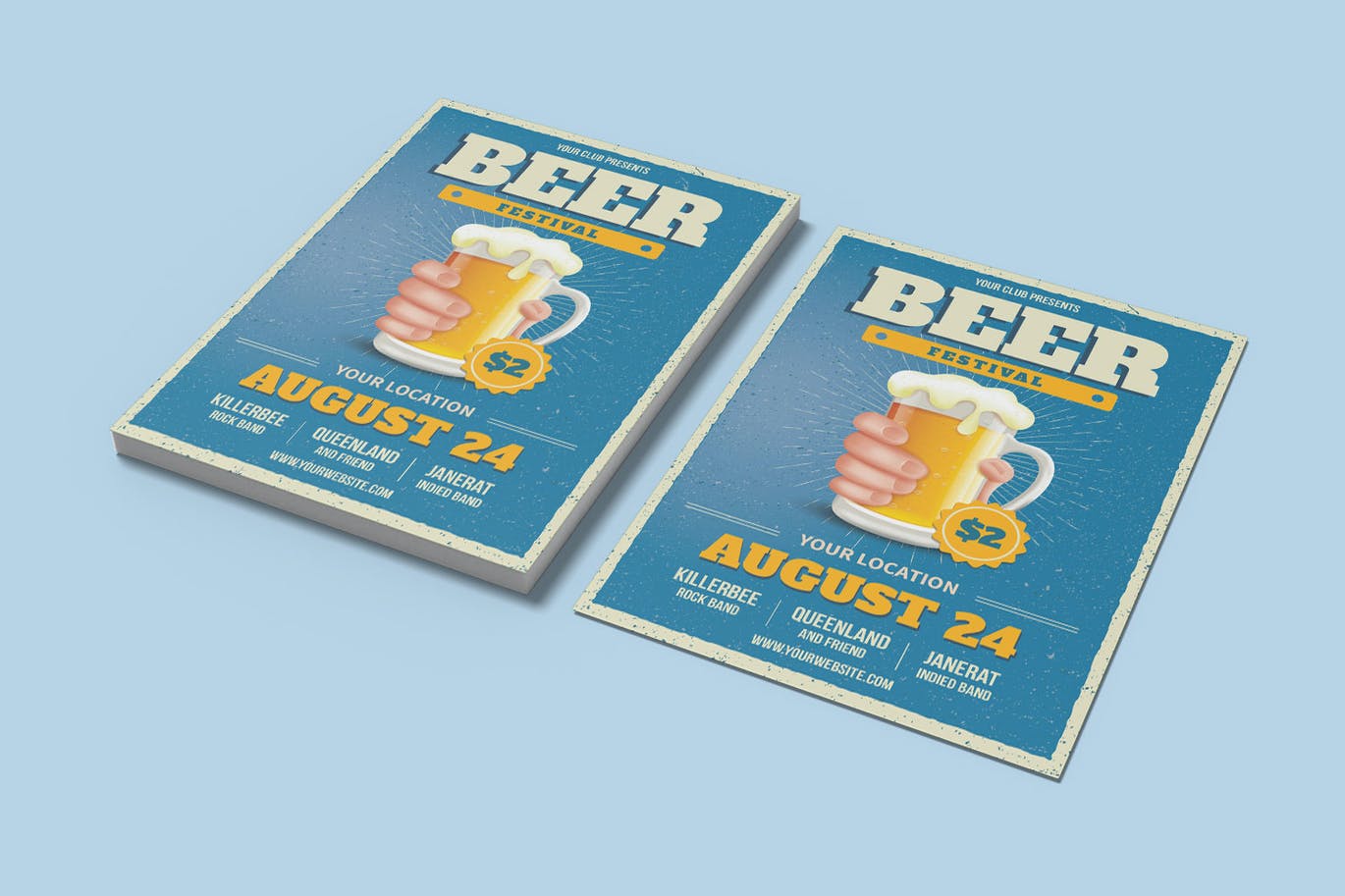 啤酒节宣传单海报模板 Beer Festival Flyer 设计素材 第3张