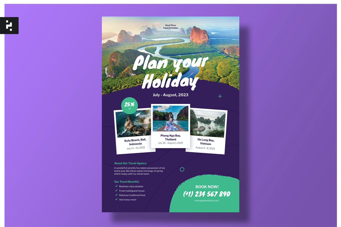 假日旅游海报设计模板 Holiday Travel Flyer Template 设计素材 第1张