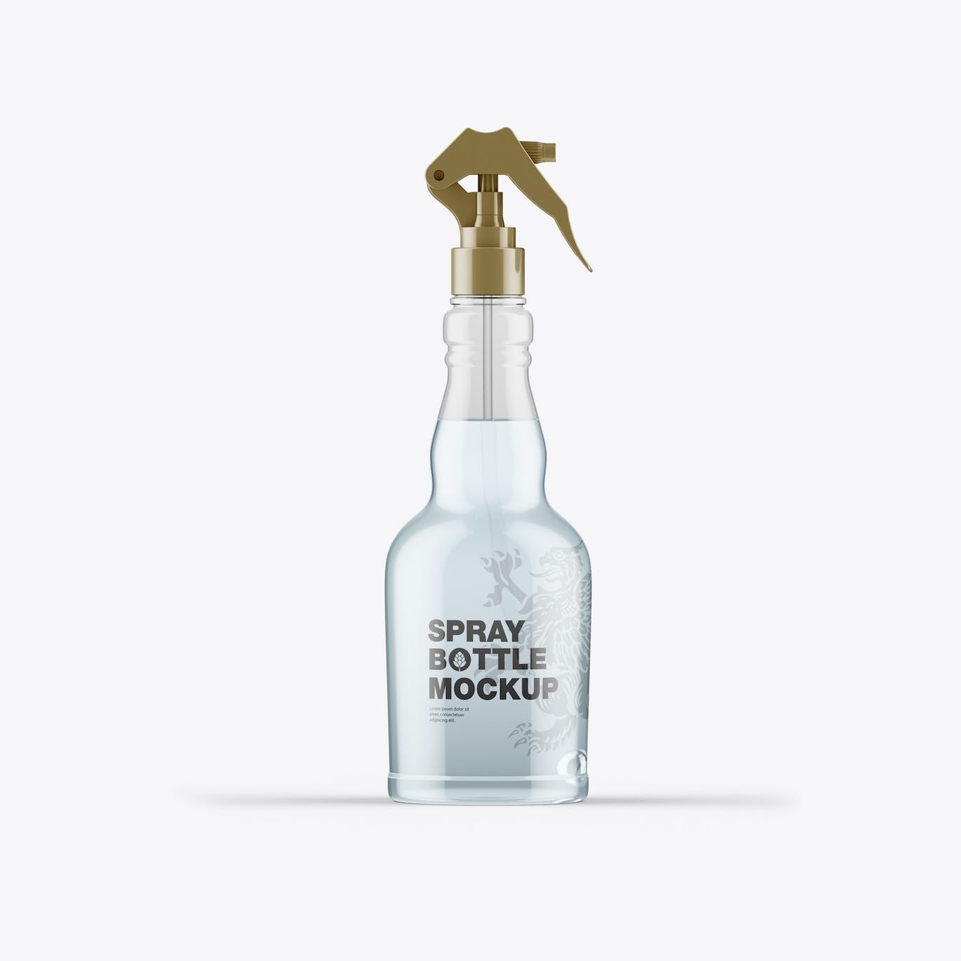 按压玻璃喷雾瓶瓶身设计样机 Set Different Glass Spray Bottles Mockup 样机素材 第3张