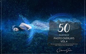 50个梦幻彩色几何线条照片叠层背景素材v4 50 Fantasy Photo Overlays – Vol. 4