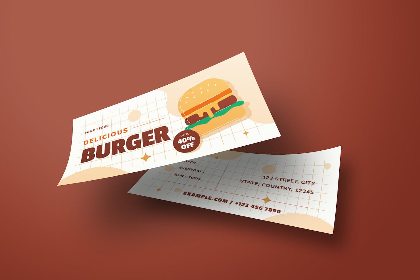 汉堡销售DL传单设计模板 Burger Sale DL Flyer 设计素材 第4张
