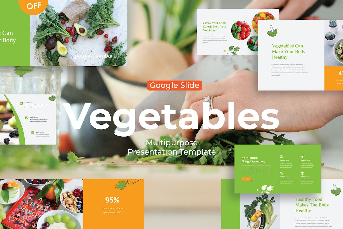 蔬菜农产品Google幻灯片设计模板 Vegetables – Google Slide Template 幻灯图表 第1张